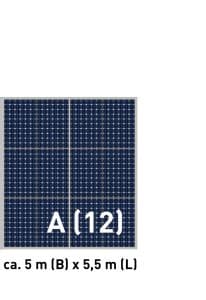 Binne Solar Photovoltaik System Paket A ca. Breite 5 m und Länge 5,5 m