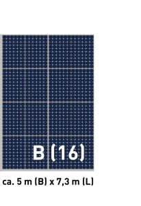 Binne Solar Photovoltaik System Paket B ca. Breite 5 m und Länge 7,3 m