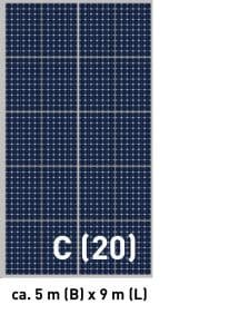 Binne Solar Photovoltaik System Paket C ca. Breite 5 m und Länge 9 m